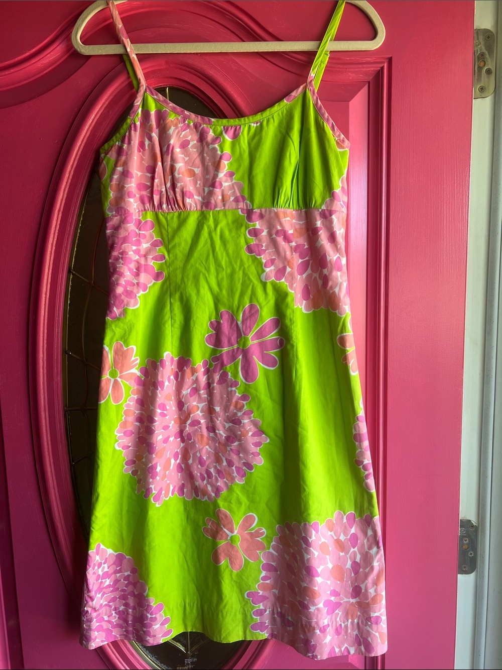 Lilly Pulitzer Lime Green & Pink Floral Sundress - size 6